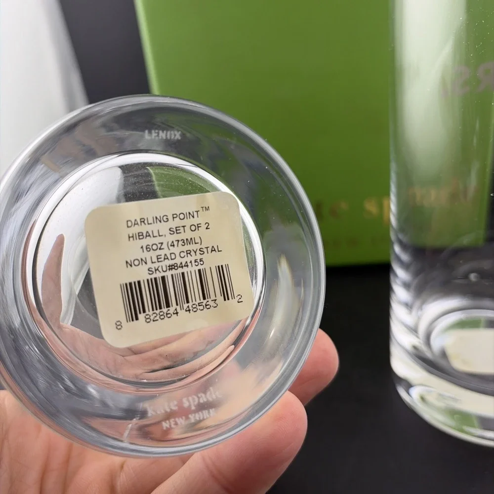 NIB KATE SPADE NEW YORK SET LENOX HERS & HERS TWO OF A KIND HIGHBALL GLASSES NEW